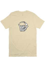 Livin' Aloha Print Logo Tee (Soft Cream)