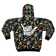 Livin' Aloha Black Pineapple Zip Hoodie - Livin' Aloha