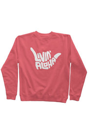 Livin' Aloha Pigment Pink Dyed Crew Neck