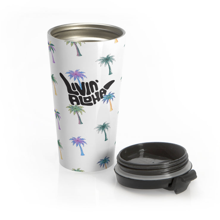 Stainless Steel Travel Mug (Deco Palms) - Livin&
