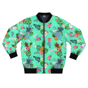 Livin' Aloha Men's Bomber Jacket (Teal Pineapple)