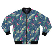 Livin' Aloha Men's Bomber Jacket (Parrot Ukulele)