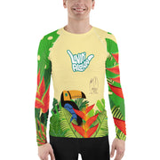 Men's Rash Guard - Yellow Printed