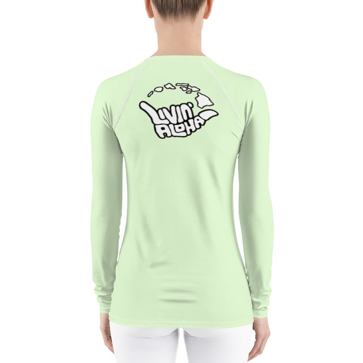 Womens Rash Guard (Olivine) - Livin&