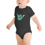 Livin' Aloha Dark Grey Heather Baby Onsie (with Pineapple Shaka)