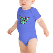 Livin' Aloha Heather Columbia Blue Baby Onsie (with Pineapple Shaka)