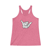 Livin’ Aloha Women’s Classic Racerback Shaka Tank (Pink)