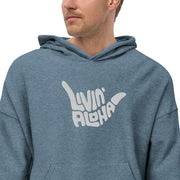 Livin' Aloha Sueded Fleece Hoodie (Slate Heather)